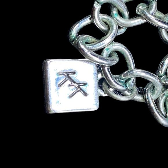 Karen Kane signed lariat necklace ring silver tone rhinestones white pear shape - Picture 15 of 16